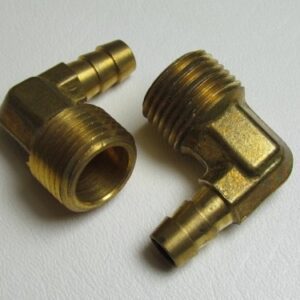 15168 Brass Fitting, 3/8″ HB x 1/2″ MPT 90° (2)