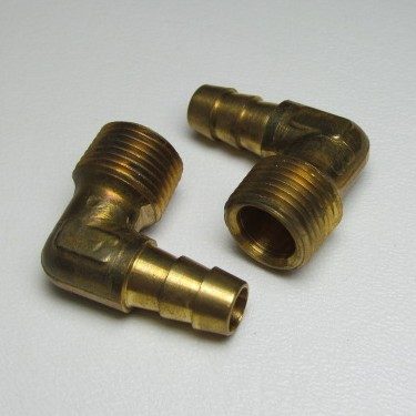 15173 Brass Fitting, 3/8″ HB x 3/8″ MPT 90° (2)