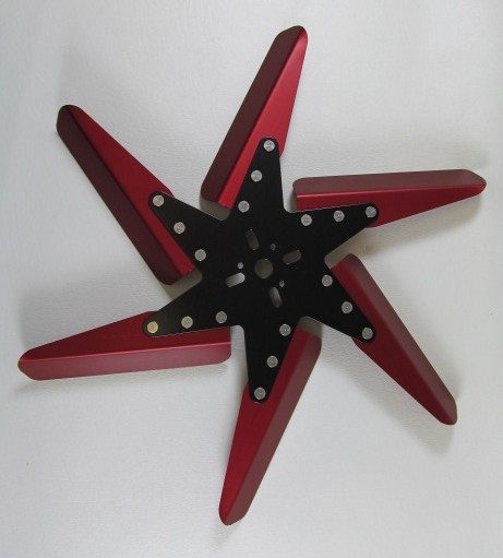 83182 Aluminum Flex Fan, 18″ Red Blades, Black Center