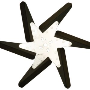 93175 Aluminum Flex Fan, 17″ Black Blades, Chrome Center